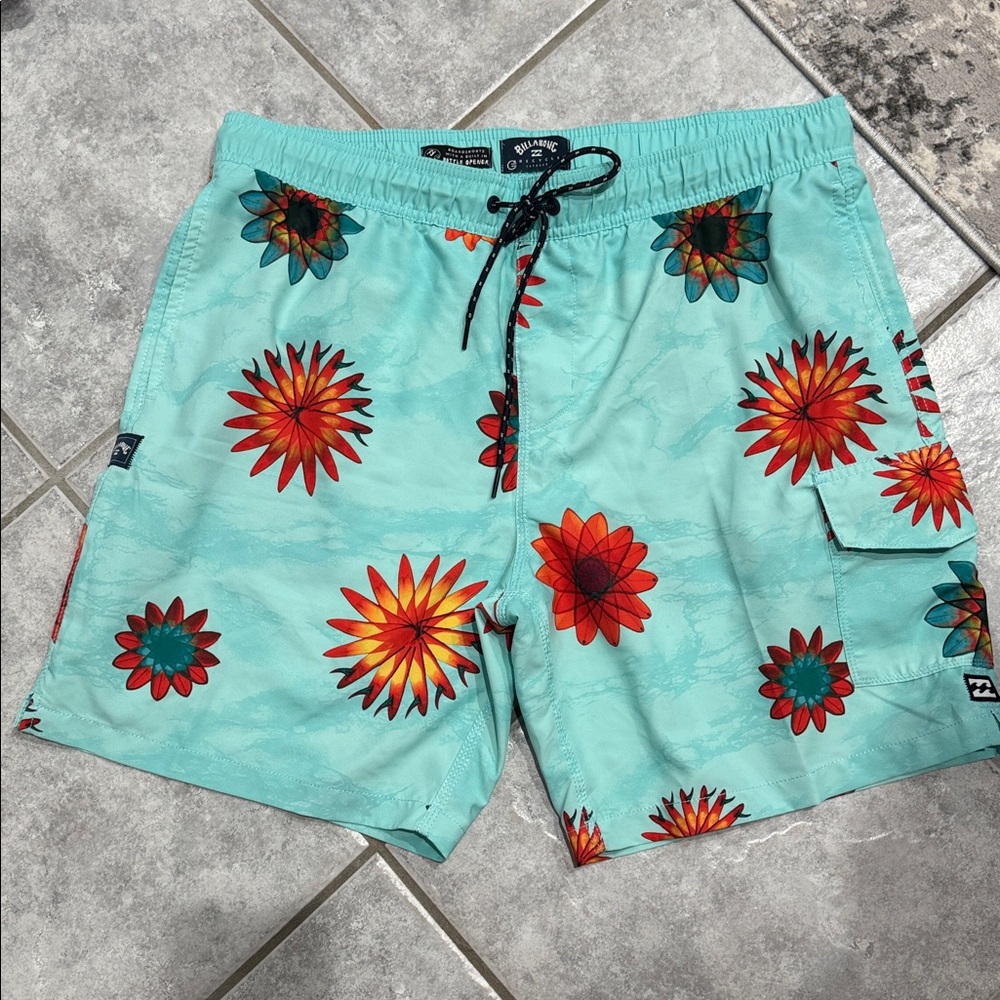 Billabong Aqua Floral Swim Shorts xl